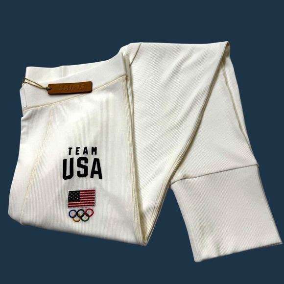SKIMS Soft Lounge Rib Leggings Team USA White Large - Picture 6 of 11